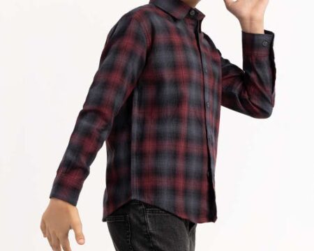 Toddler Boy Red And Black Casual Shirt 224-317-015