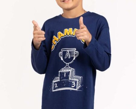 Toddler Boy Navy Knit T-Shirt 224-513-025