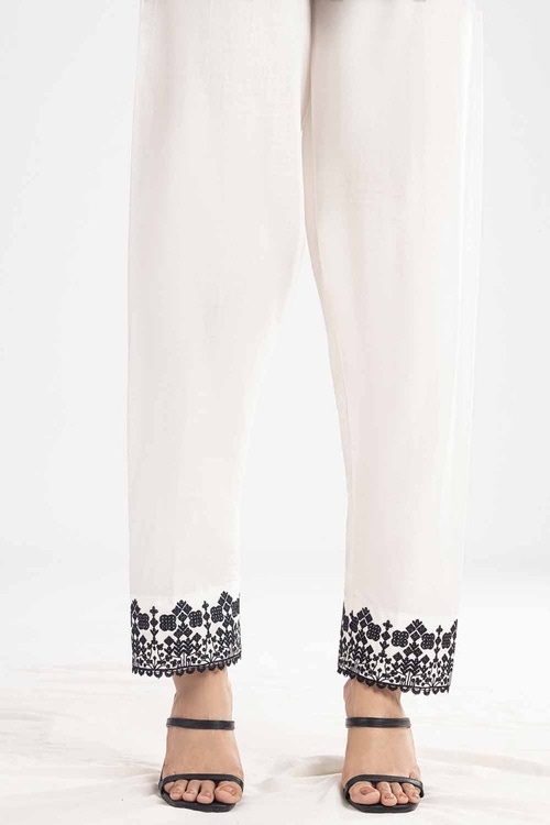 Unstitched Embroidered Cambric Trouser TR-42005
