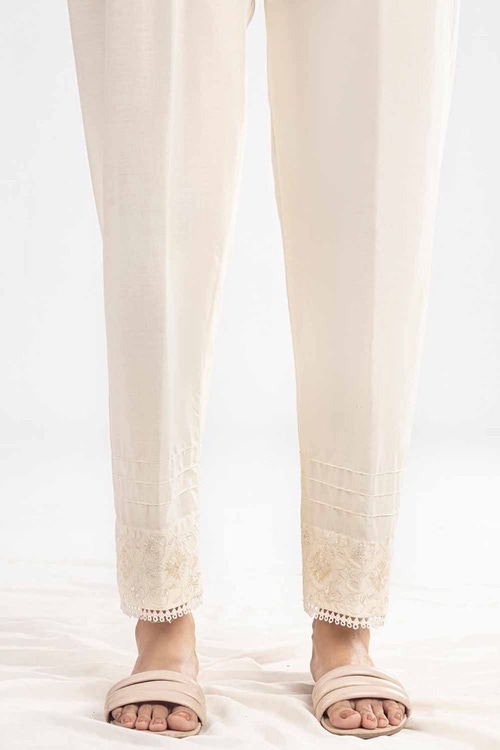 Unstitched Embroidered Cambric Trouser TR-42008