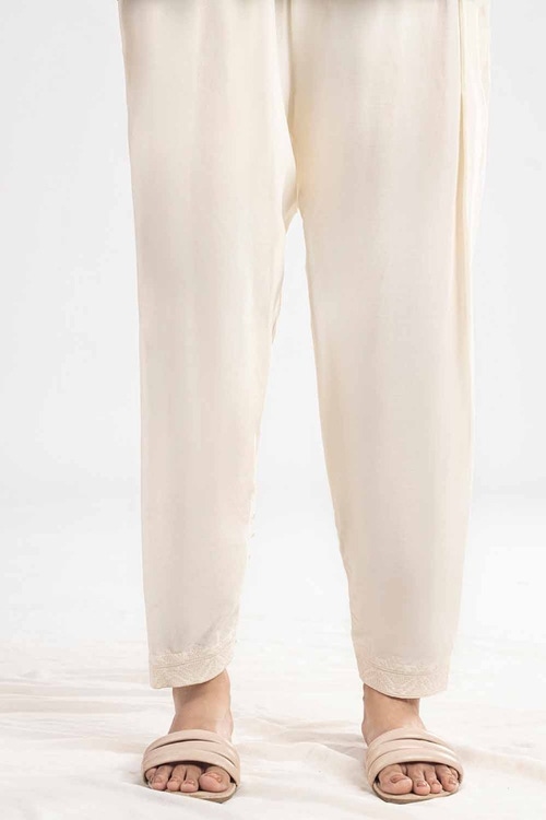 Unstitched Embroidered Cambric Trouser TR-42010