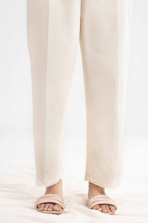 Unstitched Embroidered Cambric Trouser TR-42011
