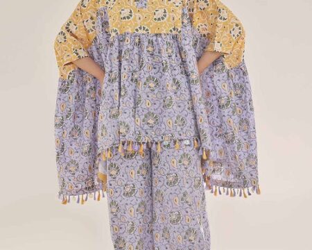 Unstitched Gold Printed Lawn Shirt SL-42035 A