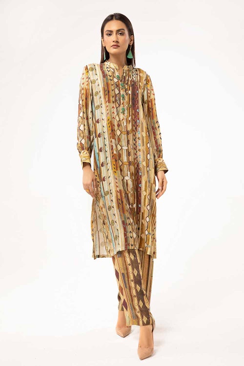 2 Piece Unstitched Printed Linen Suit VT-42007