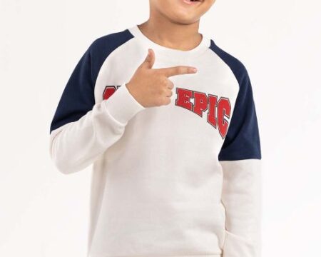 Junior Boy White Sweatshirt 224-312-002
