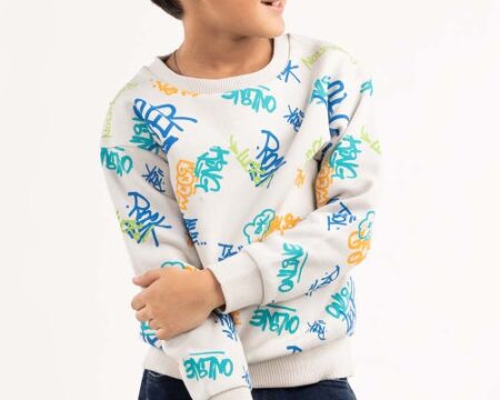 Junior Boy White Sweatshirt 224-312-068