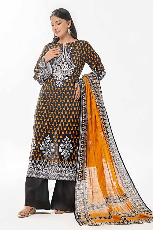 3 Piece Unstitched Printed Khaddar Suit WNS-42021