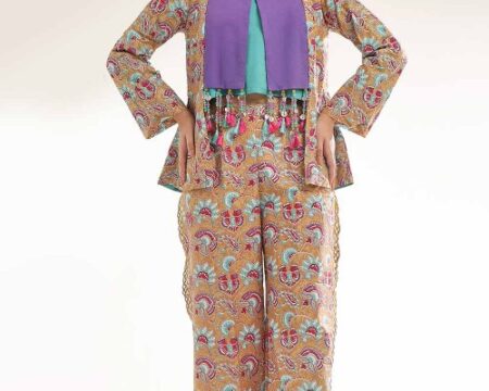 Unstitched Gold Printed Lawn Shirt SL-42037 A