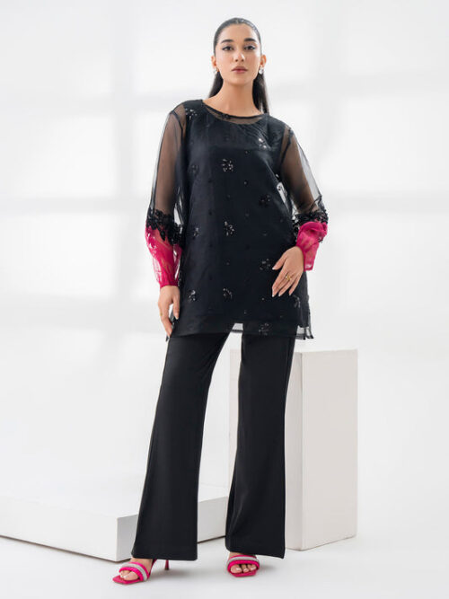 A0028TP SML 034 1 EmbellishedOrganzaTopWithSlip