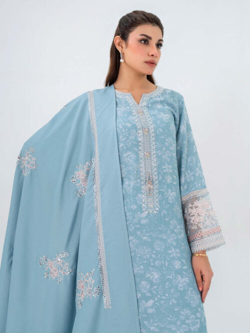 A0838SU SML 199 4 3PieceJacquardSuit Embroidered Pret