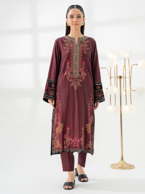 A0839 1 2PieceYarnDyedSuit Embroidered Pret