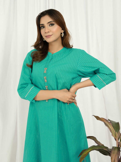 P8536SU SLL FRZUPDATED 5 2PieceYarnDyedSuit Embellished Pret