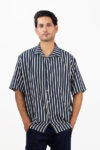 GTS-6435 SHIRT CASUAL H/SLV BLACK STRIPE