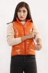 LDS-6494 FASHION JACKET SLV LESS ORANGE/RED