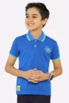 Royal Blue Jacquard Collar Polo