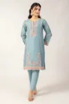 Light Blue Embroidered Kurti