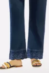 Navy Blue Embroidered Trouser