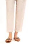 Cream Plain Trouser